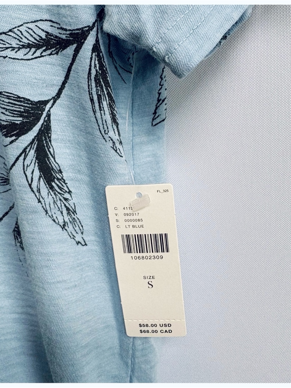 NWT Anthro Helen Dealtry Pilcro Bennie Cotton Slim Crew Neck Tee Birds Floral S - Picture 8 of 10